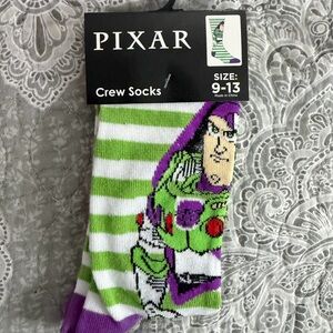 Disney Pixar Green and Purple Crew Socks